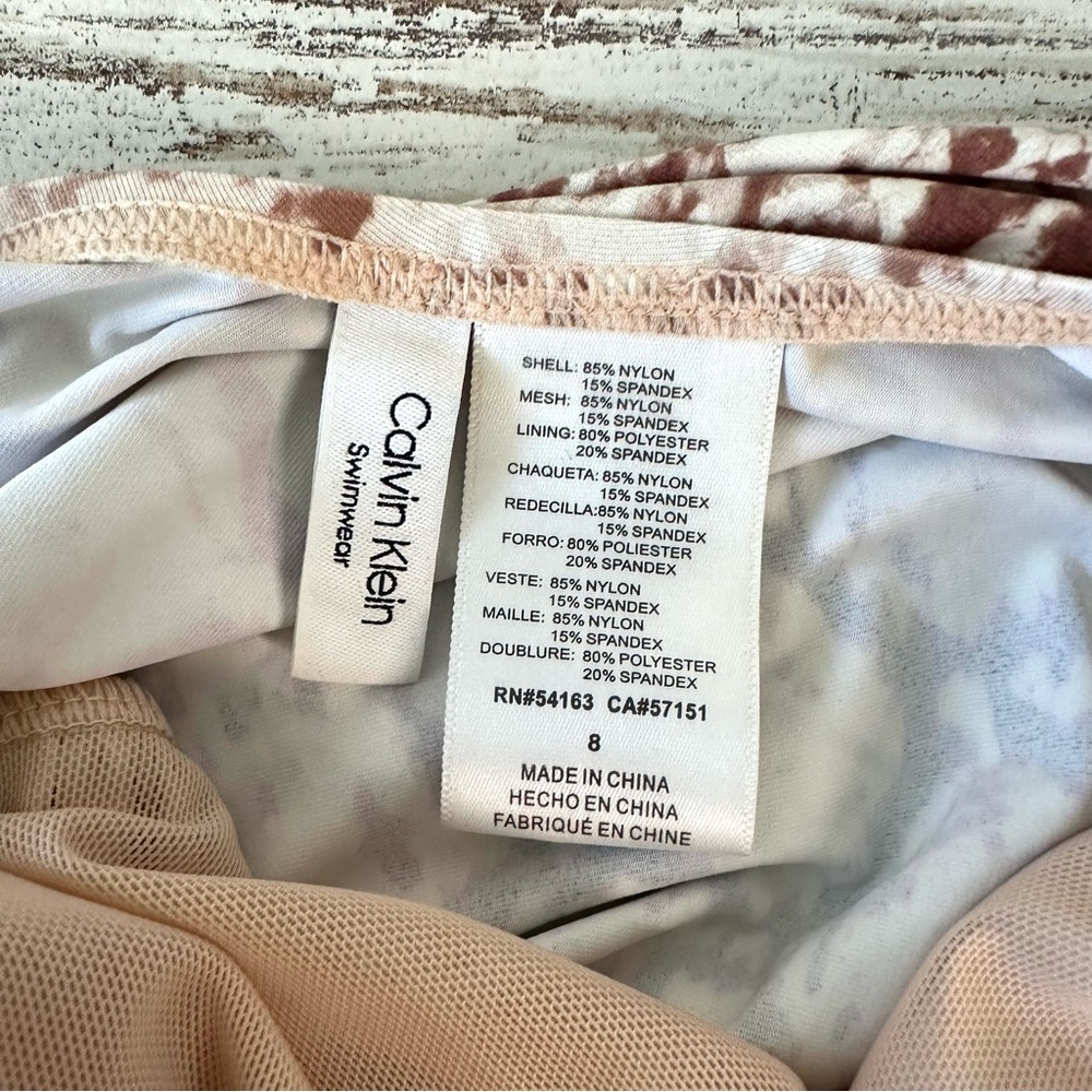 CALVIN KLEIN Snakeskin Python Ombré Wrap One Piece Swimsuit 8 - Picture 12 of 13
